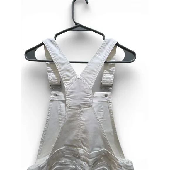 Girls White Denim Shortalls | Overall Shorts | Size 9 | Pre-Owned - Picture 12 of 15